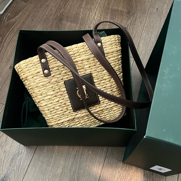 NWT HOLLAND COOPER Mini Paloma Straw Tote with box - Picture 2 of 9